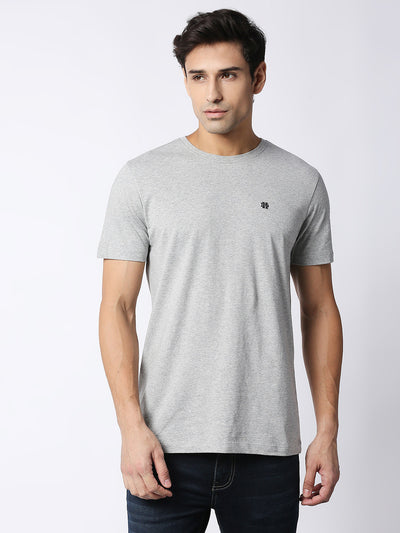 Light Grey Melange Round Neck T-shirt