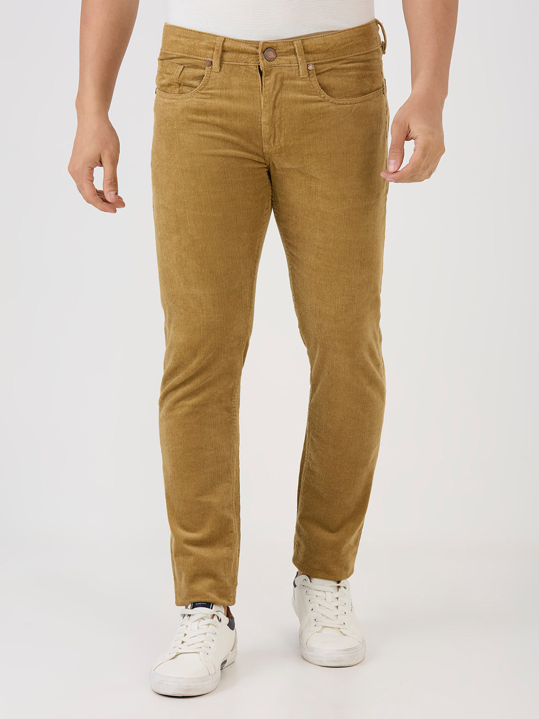 Khaki 5 Pocket Slim Tapered Cotton Stretch Jeans