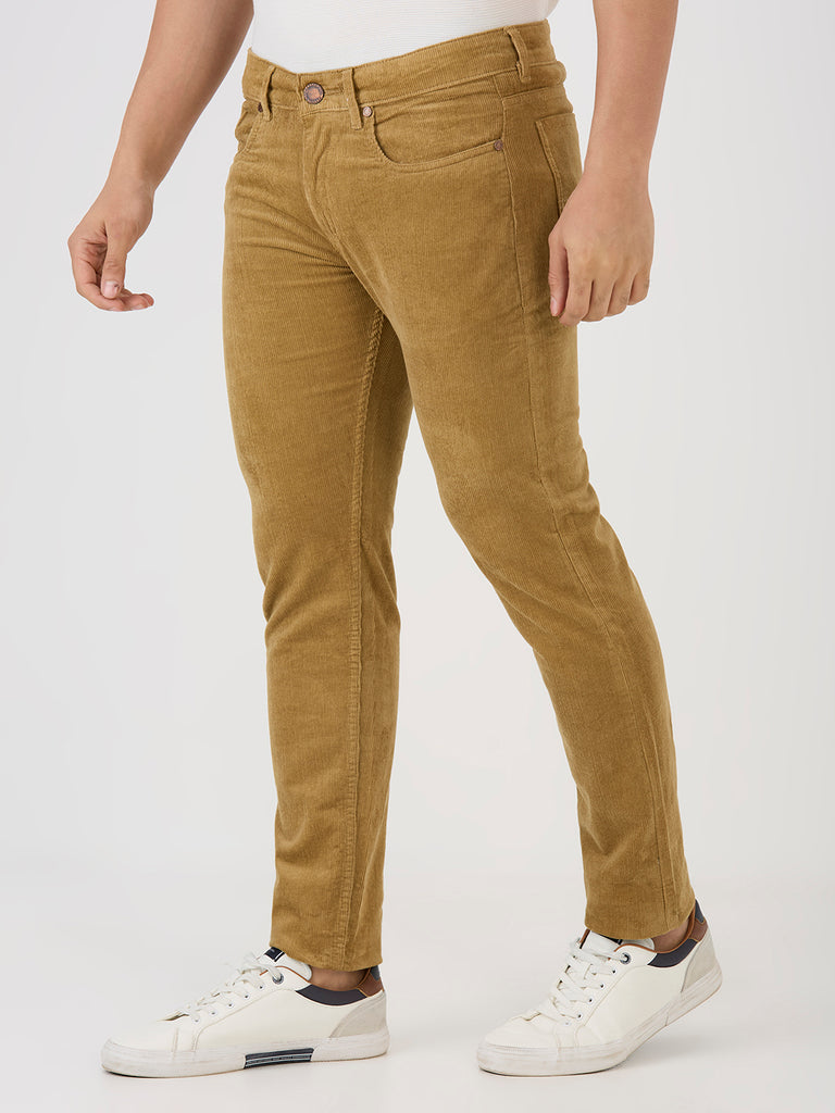 Khaki 5 Pocket Slim Tapered Cotton Stretch Jeans