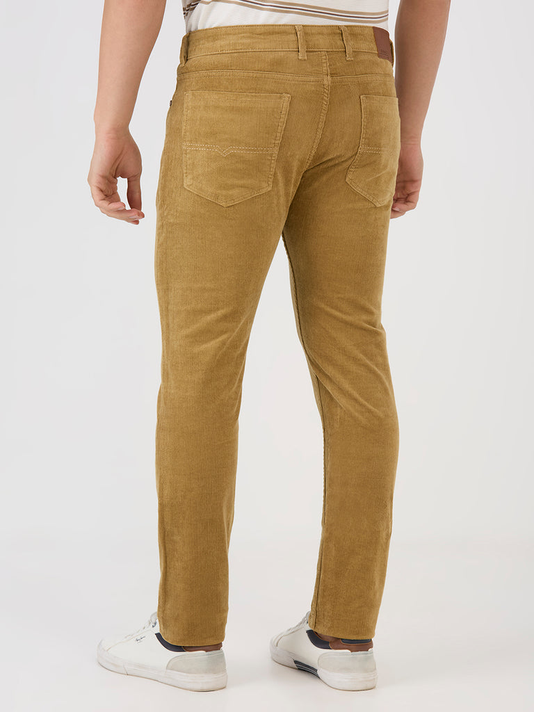 Khaki 5 Pocket Slim Tapered Cotton Stretch Jeans