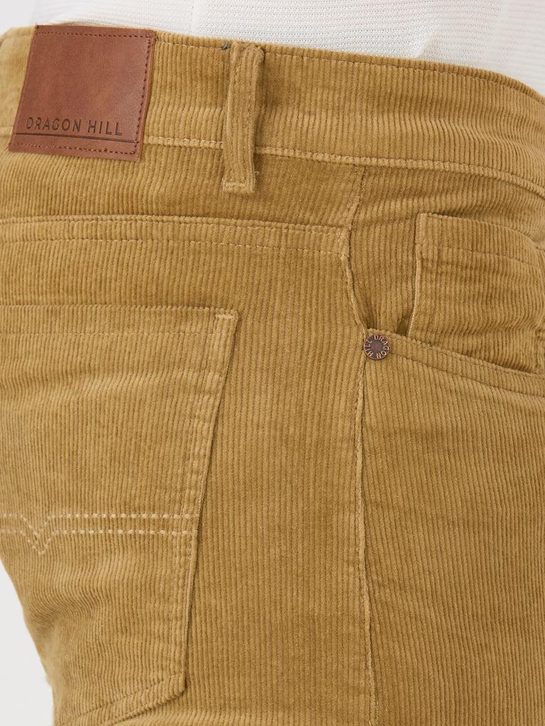 Khaki 5 Pocket Slim Tapered Cotton Stretch Jeans