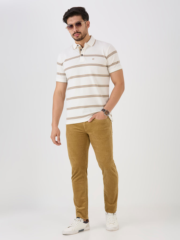 Khaki 5 Pocket Slim Tapered Cotton Stretch Jeans