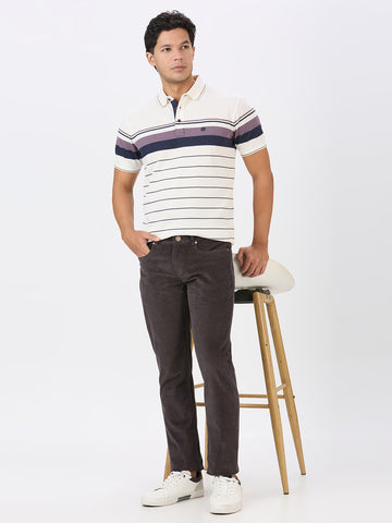 Dark Grey 5 Pocket Slim Tapered Cotton Stretch Jeans