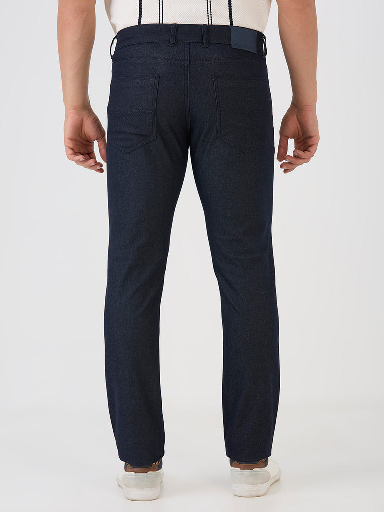 Dark Navy 5 Pocket Slim Tapered Cotton Stretch Jeans