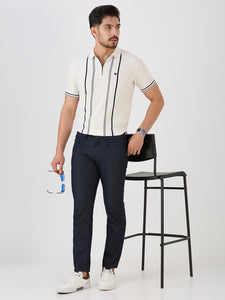 Dark Navy 5 Pocket Slim Tapered Cotton Stretch Jeans