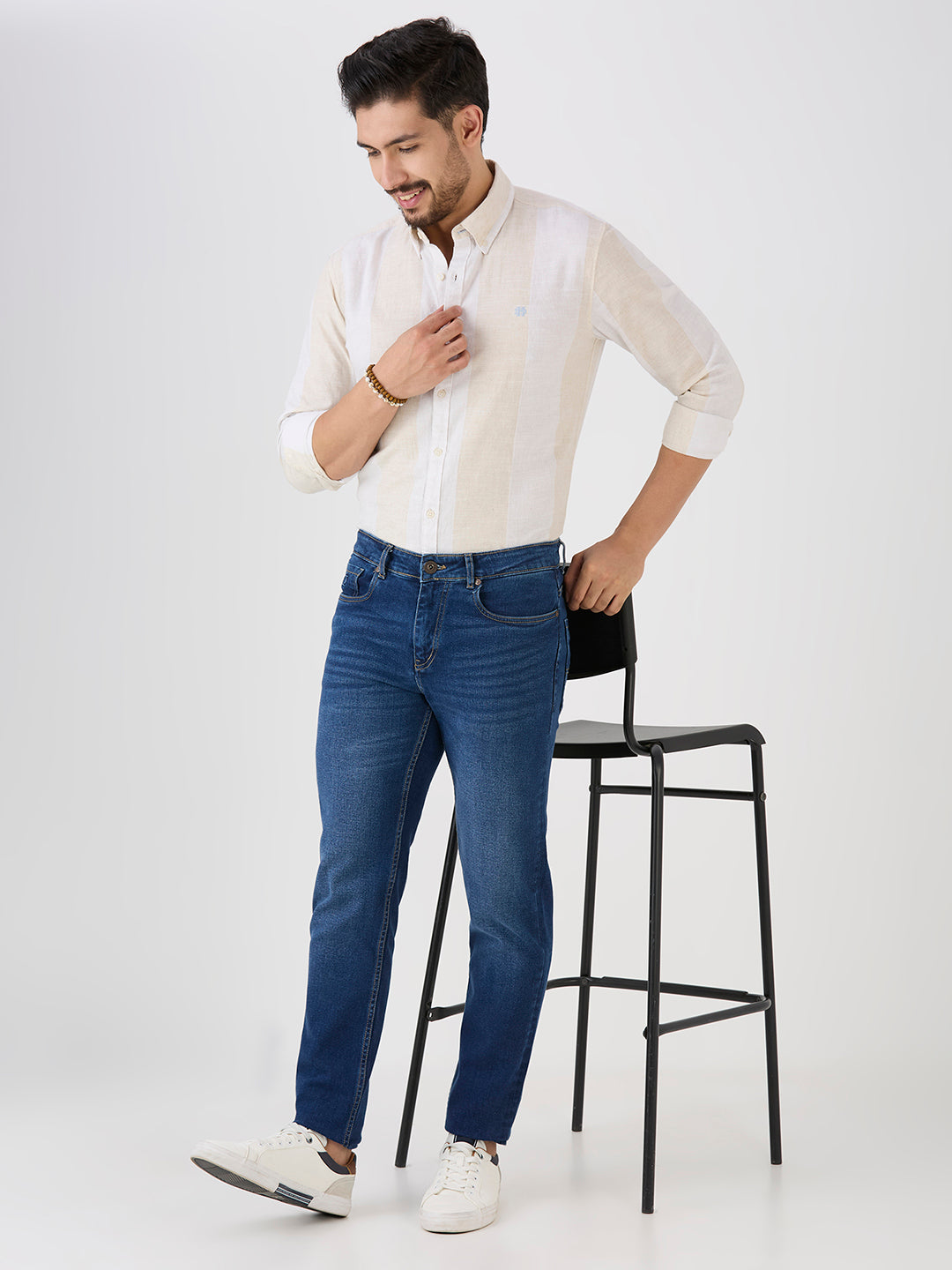 Denim Blue Slim Tapered Stretch Denim