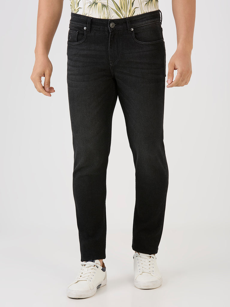 Carbon Black Slim Tapered Stretch Denim