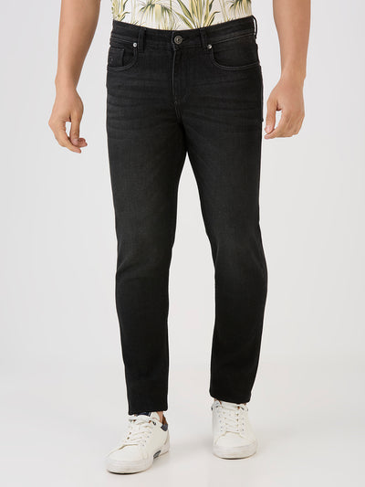 Carbon Black Slim Tapered Stretch Denim