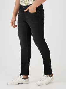 Carbon Black Slim Tapered Stretch Denim