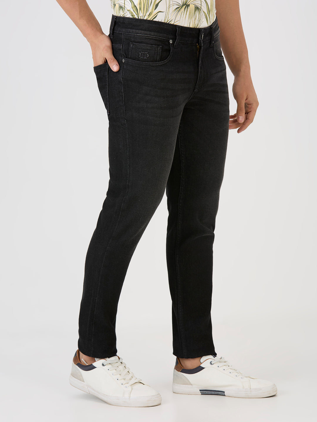 Carbon Black Slim Tapered Stretch Denim