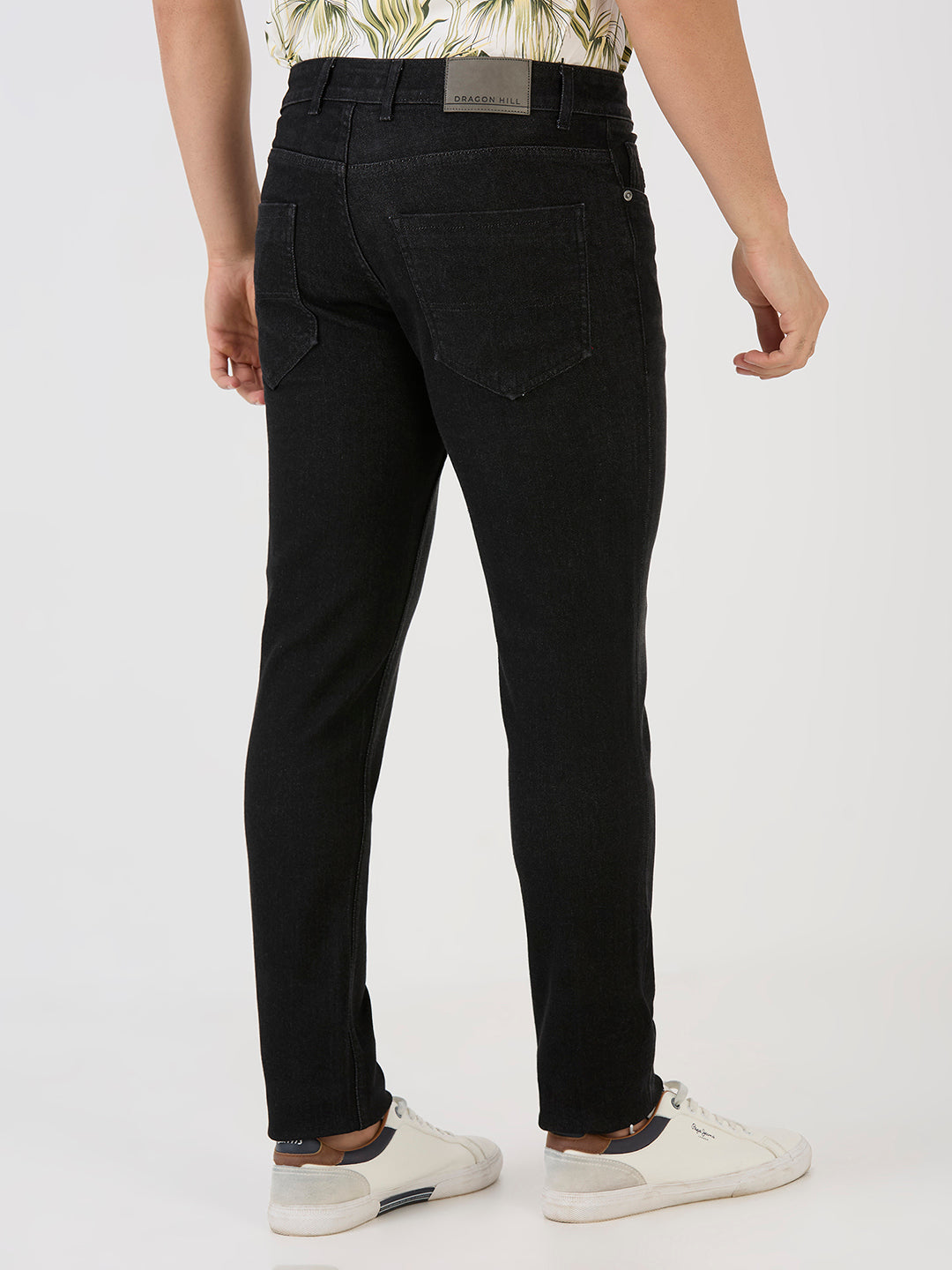 Carbon Black Slim Tapered Stretch Denim