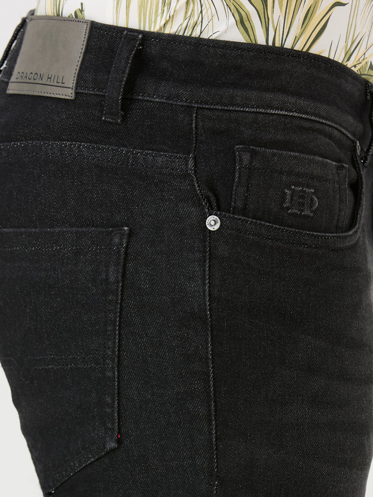Carbon Black Slim Tapered Stretch Denim