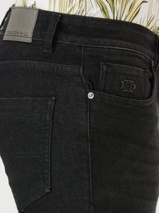 Carbon Black Slim Tapered Stretch Denim