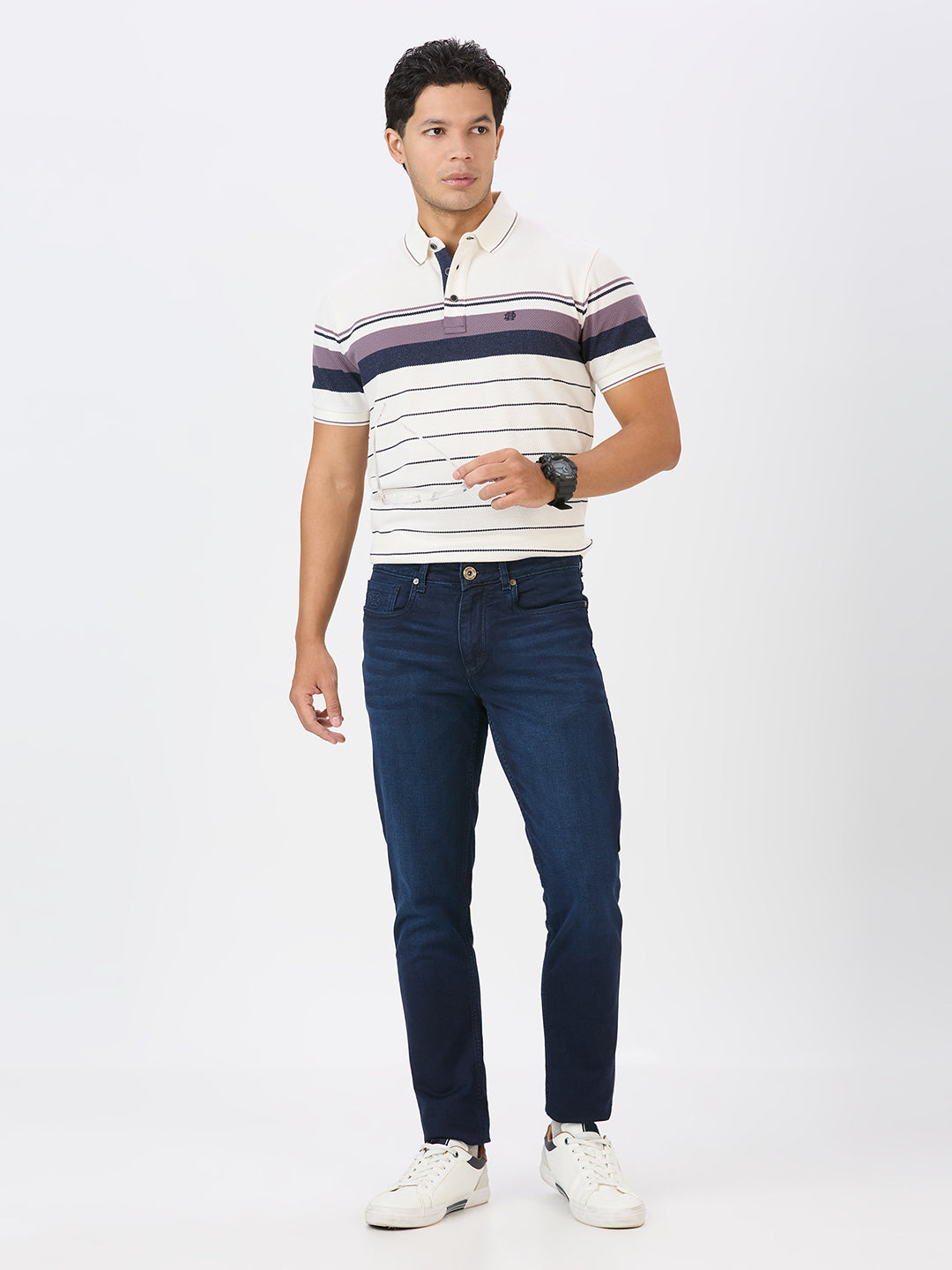 Deep Indigo Slim Tapered Stretch Denim