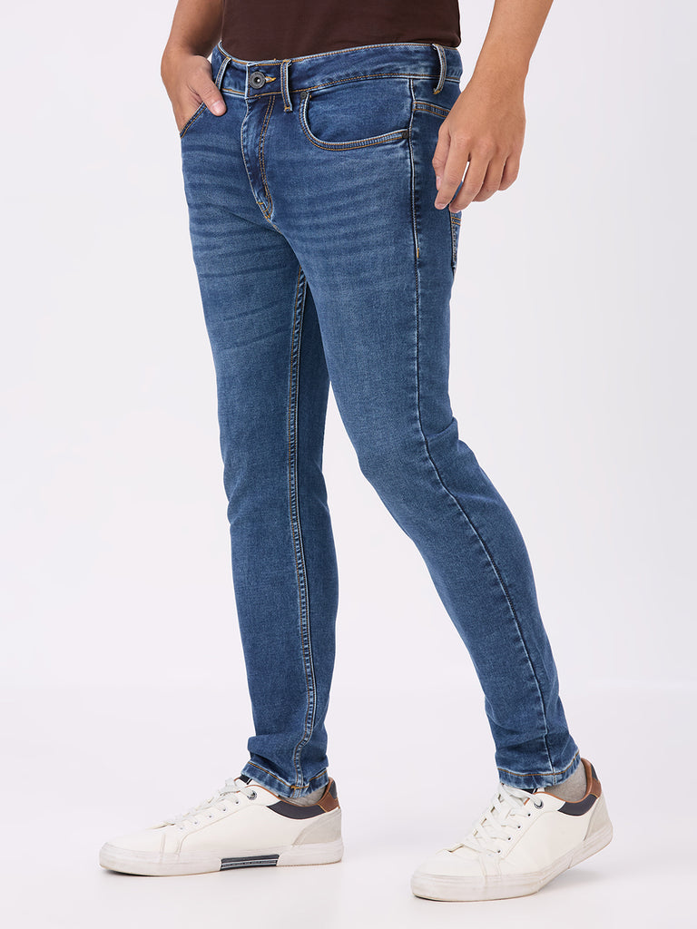 Stone Wash Ankle Length Stretch Denim