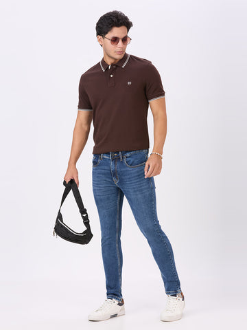 Stone Wash Ankle Length Stretch Denim