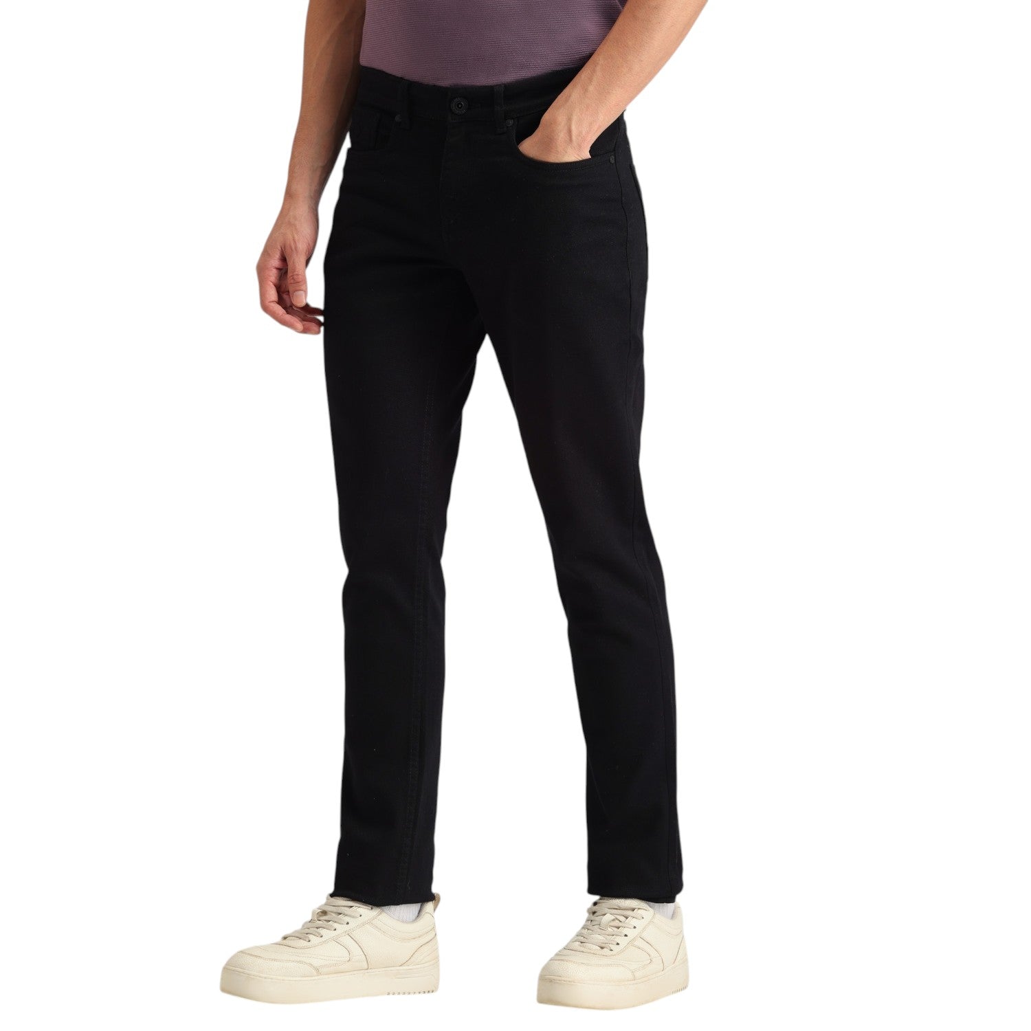 JET BLACK SLIM TAPERED DENIM