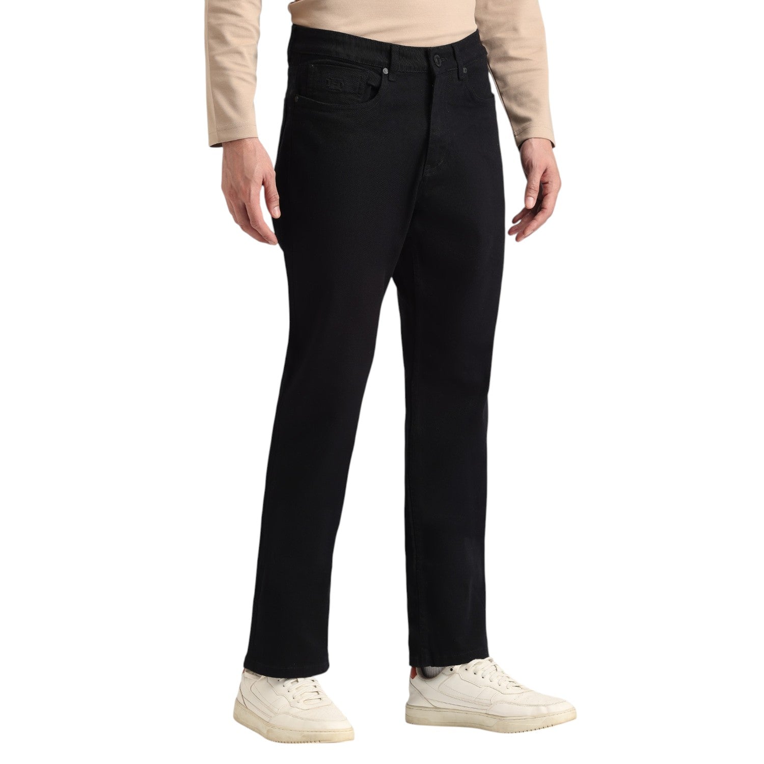 Jet Black Slim Straight Denim