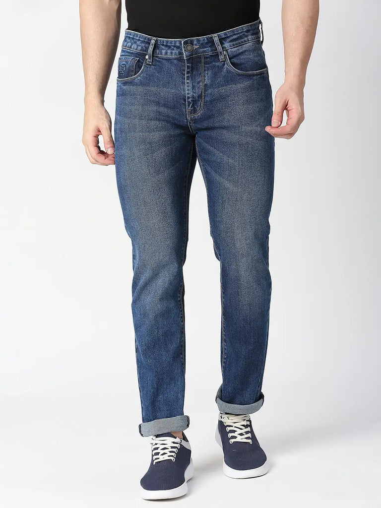 Ocean Blue Slim Straight Denim