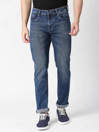 Ocean Blue Slim Straight Denim