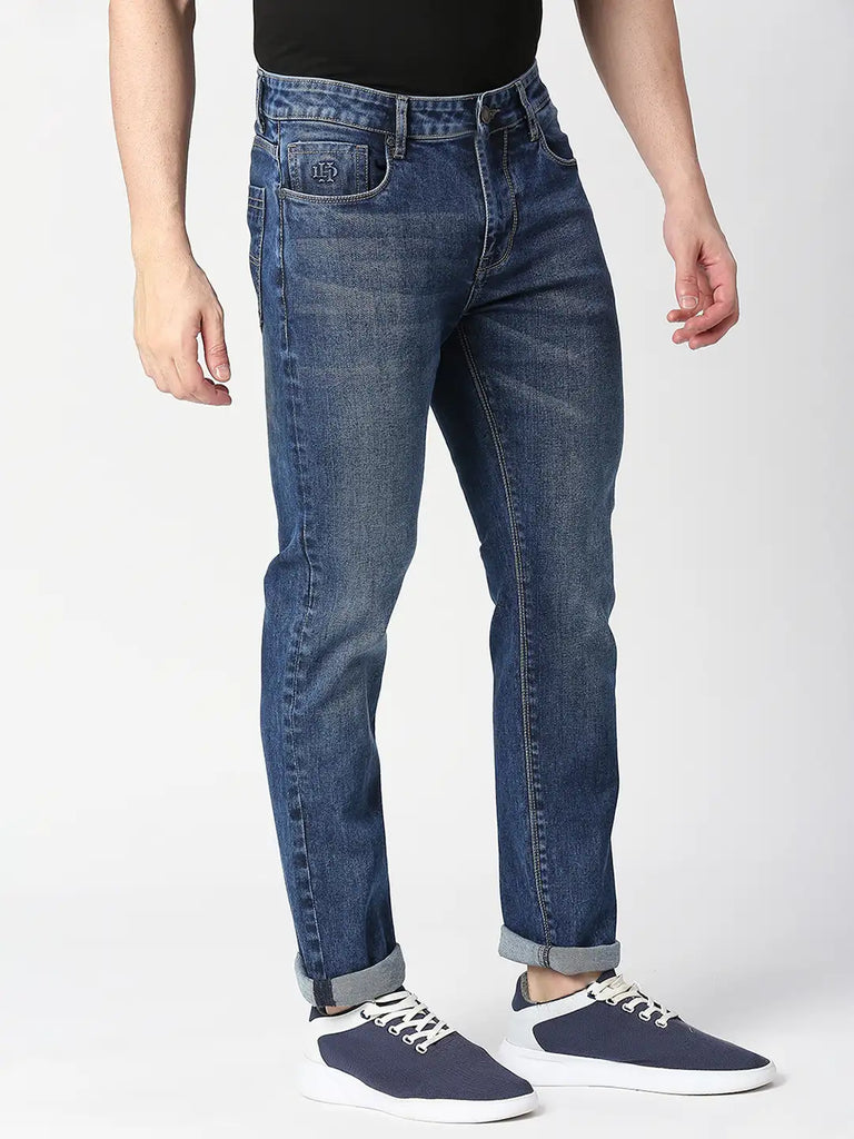 Ocean Blue Slim Straight Denim