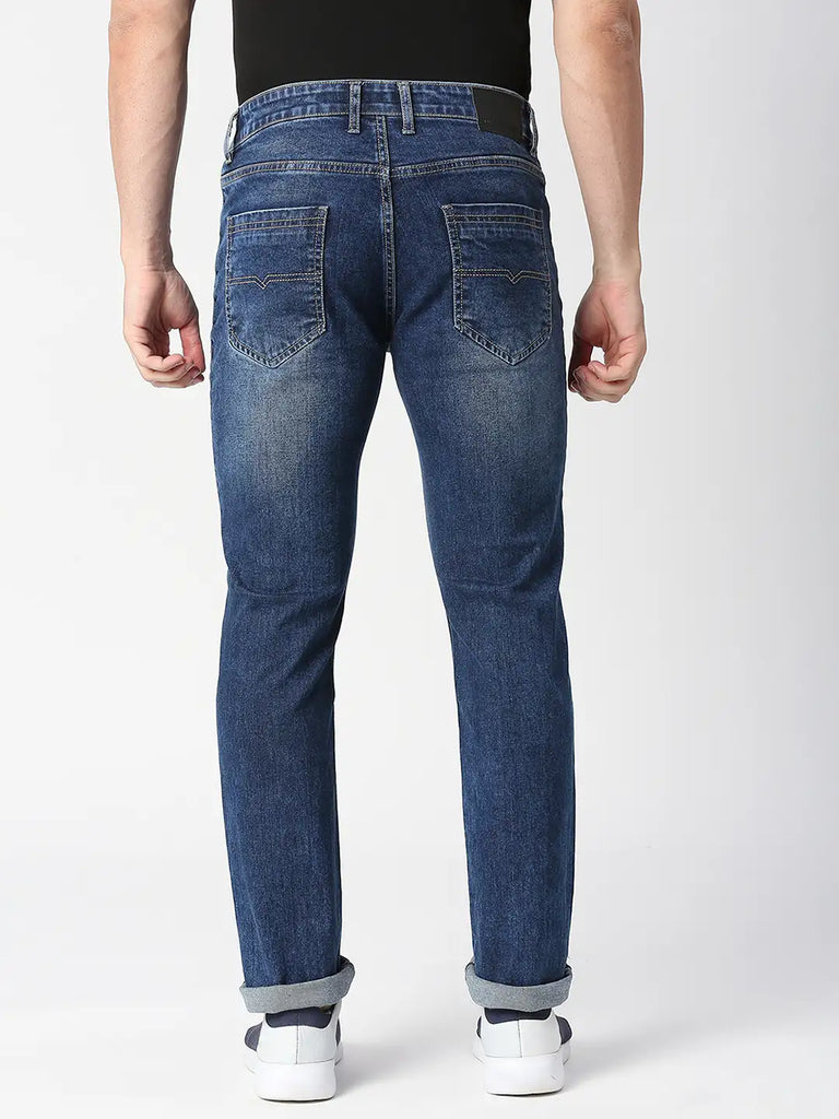 Ocean Blue Slim Straight Denim
