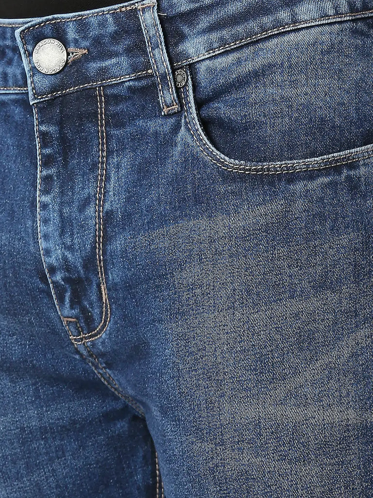 Ocean Blue Slim Straight Denim