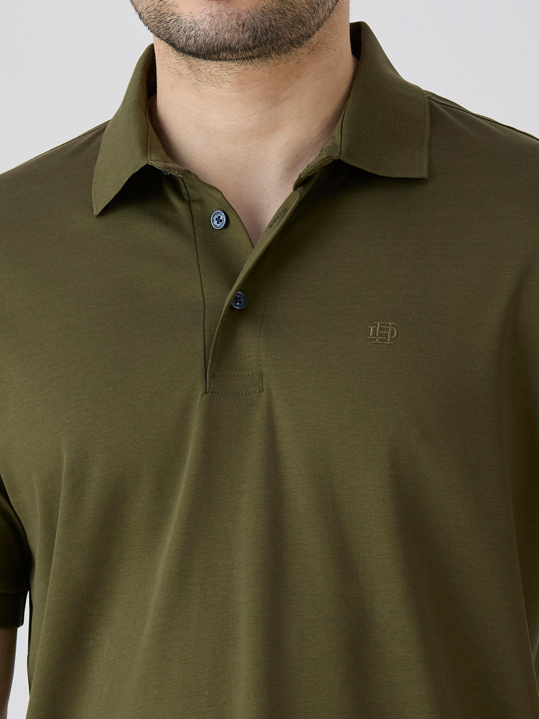 Olive Mercerised Cotton Solid Polo