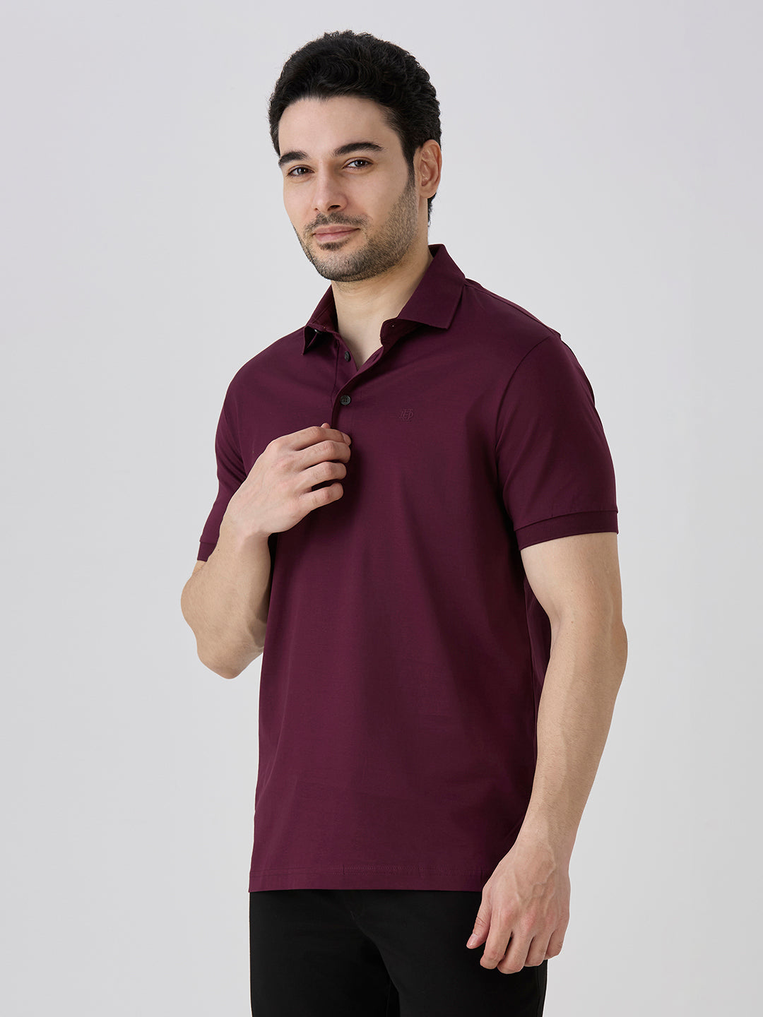 Wine Mercerised Solid Polo