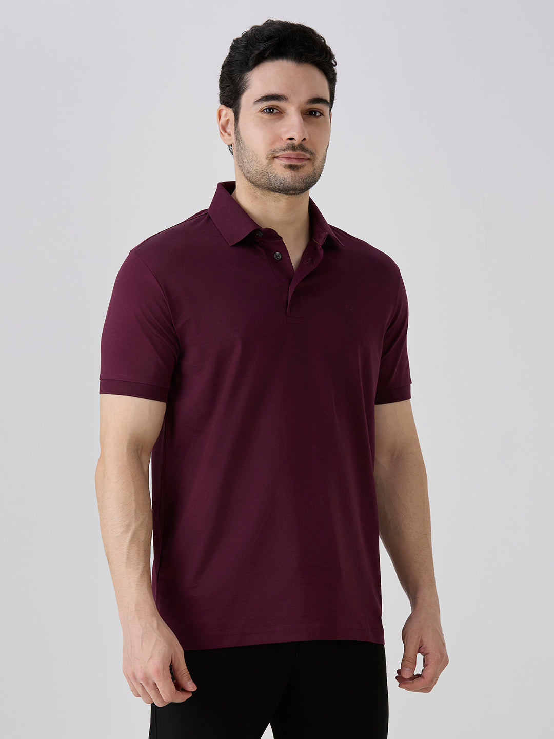 Wine Mercerised Solid Polo