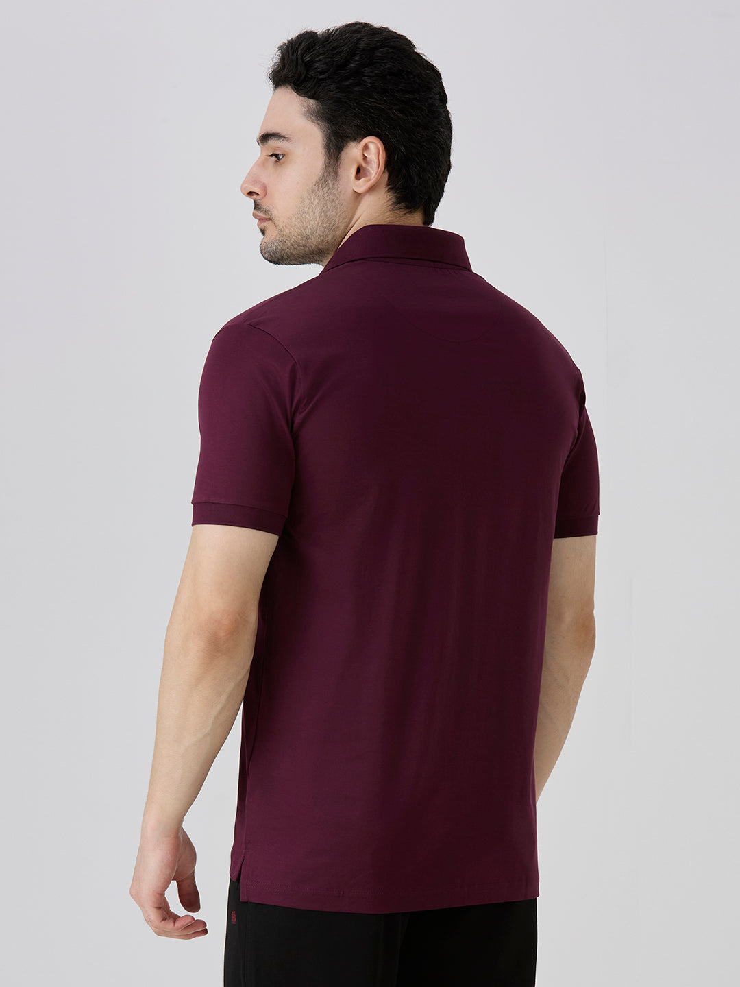 Wine Mercerised Solid Polo