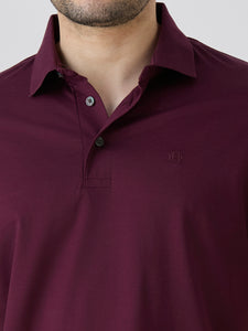 Wine Mercerised Solid Polo