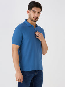 Air Force Jacquard Johny Collar Solid Polo