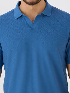 Air Force Jacquard Johny Collar Solid Polo