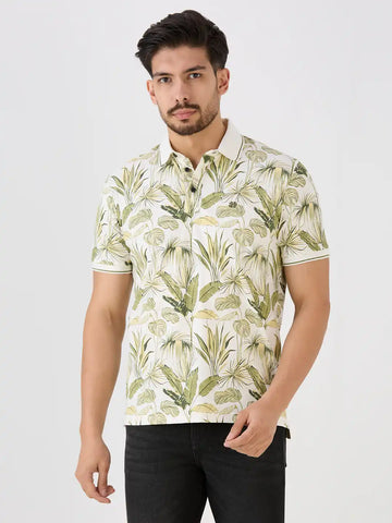 Lake Olive Jersey Lycra AOP Polo