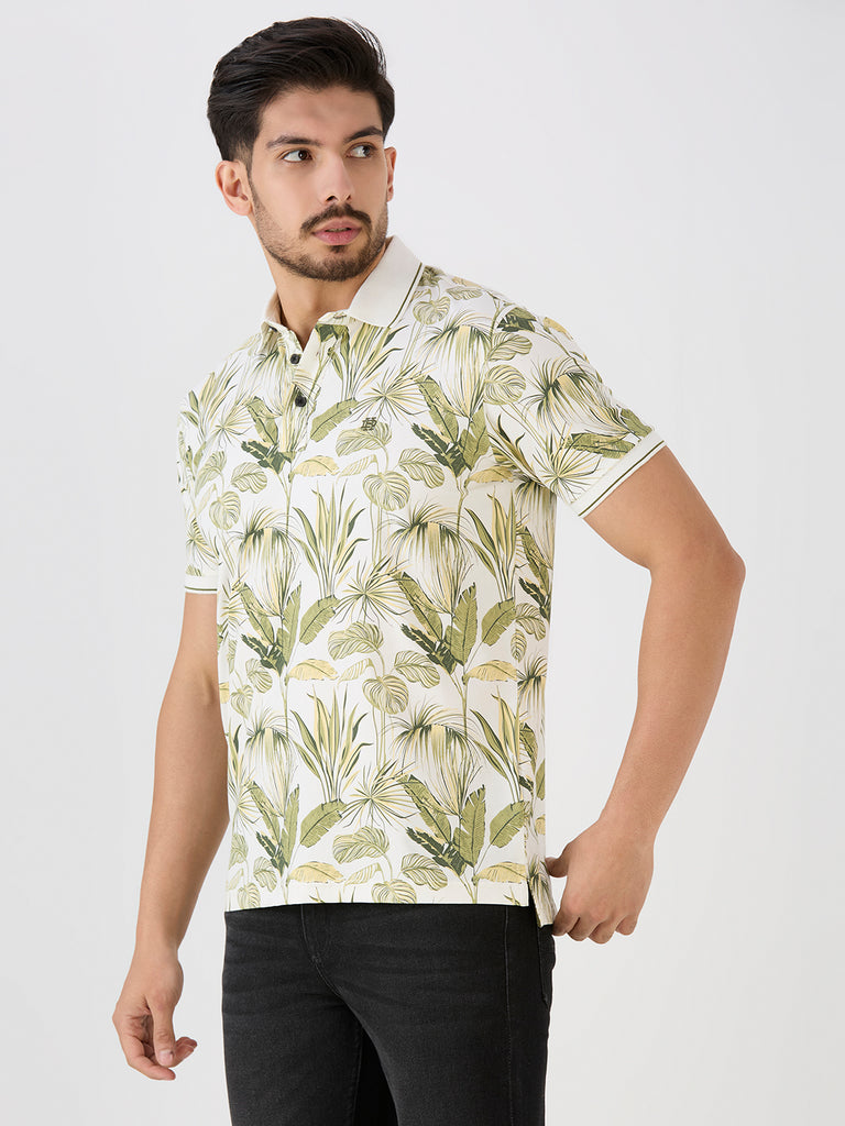 Lake Olive Jersey Lycra AOP Polo