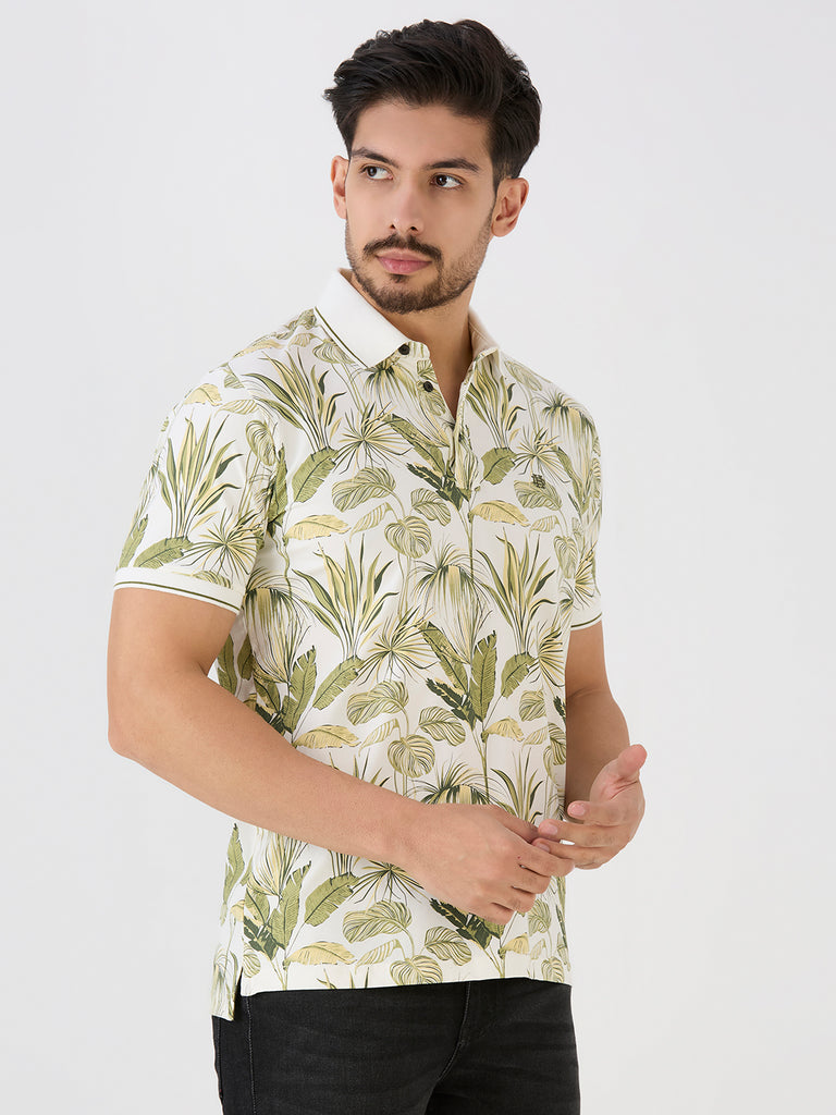 Lake Olive Jersey Lycra AOP Polo