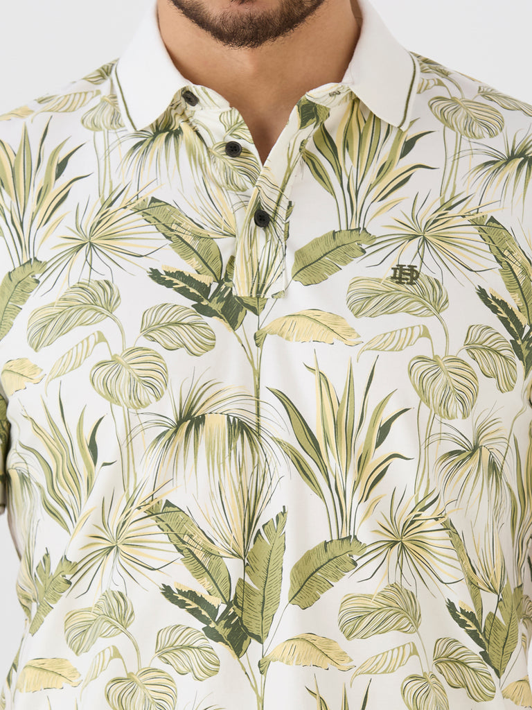 Lake Olive Jersey Lycra AOP Polo