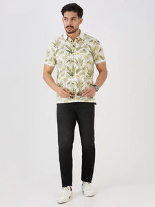 Lake Olive Jersey Lycra AOP Polo