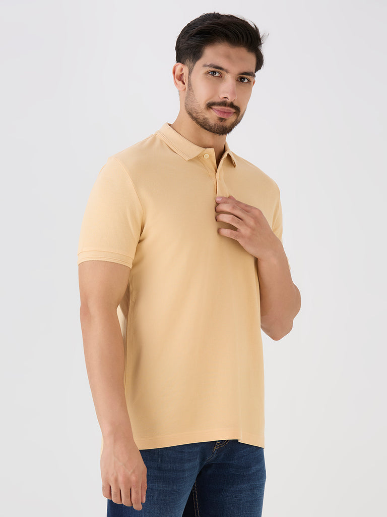 Beige Premium Cotton Pique Polo