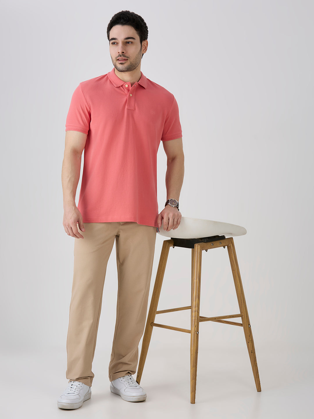 Flamingo Pink Premium Cotton Pique Polo