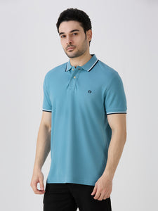 Arctic Blue Premium Cotton Pique Polo