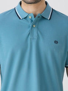 Arctic Blue Premium Cotton Pique Polo