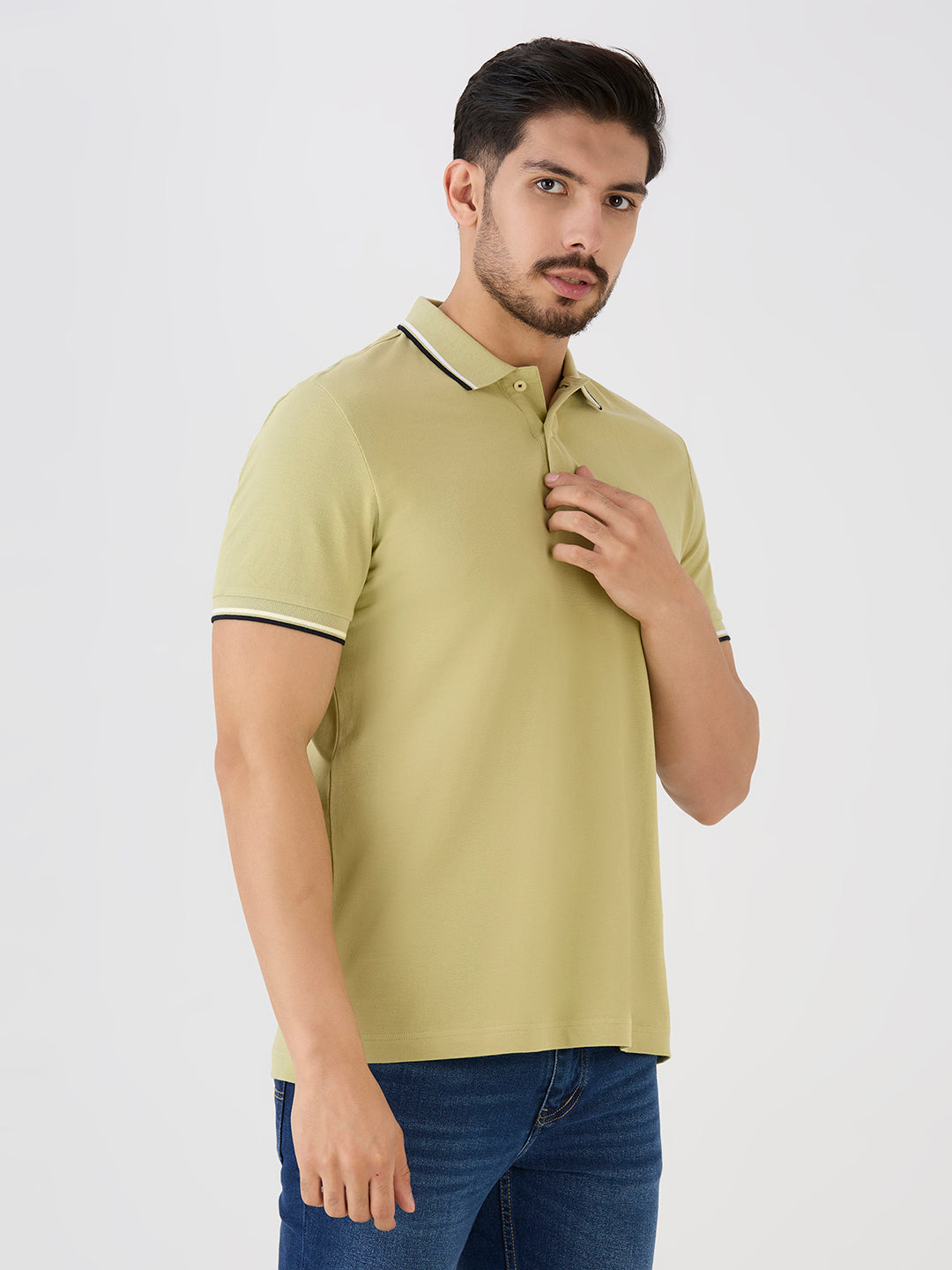 Light Olive Premium Cotton Pique Polo