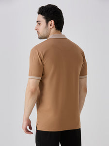 Brown Mercerised Cotton Polo
