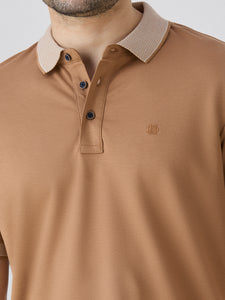 Brown Mercerised Cotton Polo