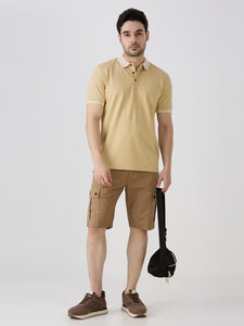 Camel Mercerised Cotton  Polo