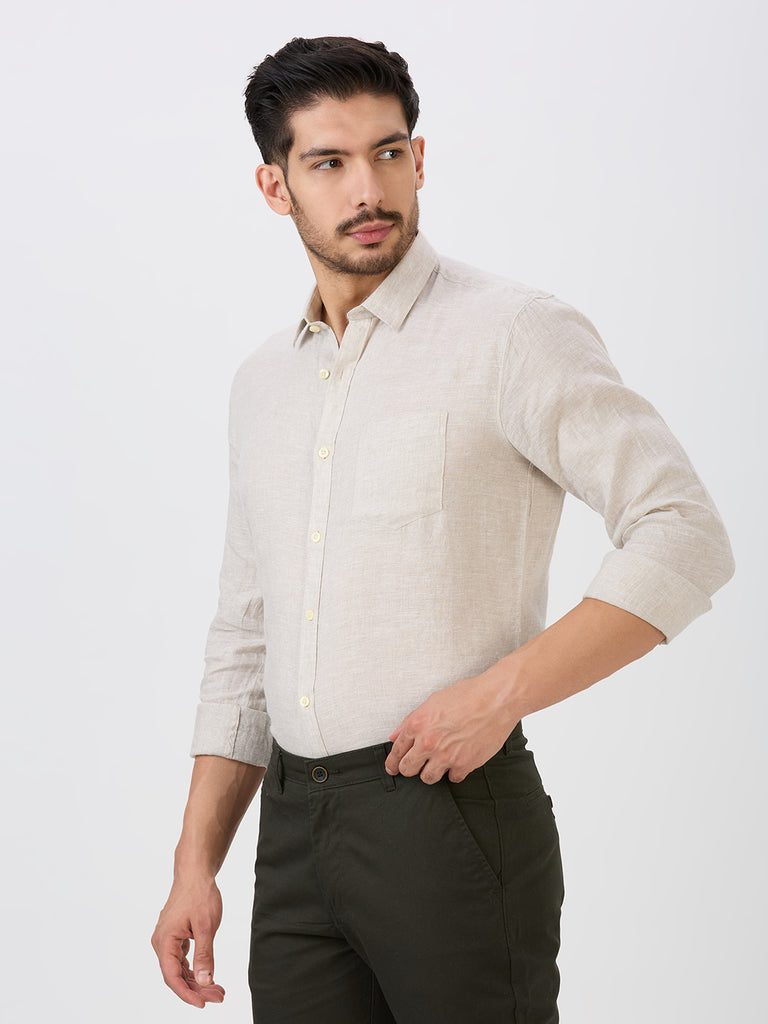 Natural Slim Fit Premium Linen Solid Shirt