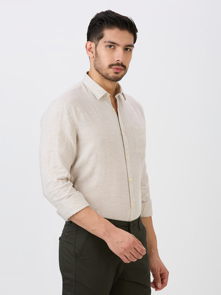 Natural Slim Fit Premium Linen Solid Shirt