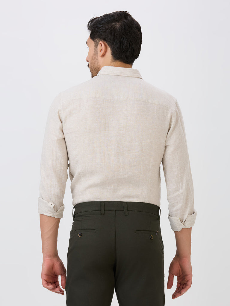 Natural Slim Fit Premium Linen Solid Shirt